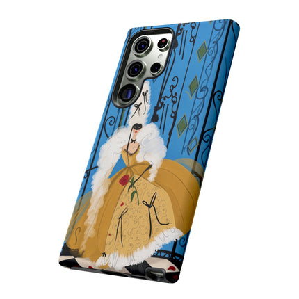 🎭🌹 The Lady At The Masquerade Gates Phone Case – Art Deco Fashion Illustration