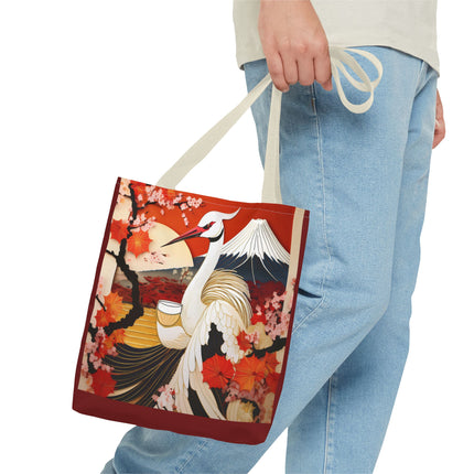 Crane at an Autumn Vineyard Tote Bag (AOP)
