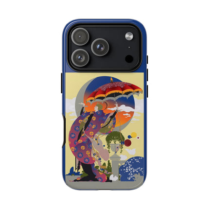 Parasol Sunset Geisha Phone Case – Elegant Twilight Grace
