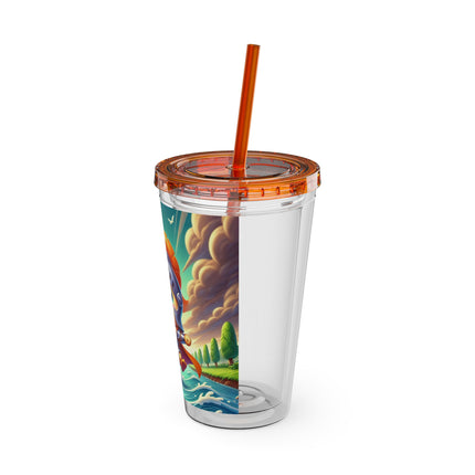 Valiant Duck Sunsplash Tumbler with Straw, 16oz