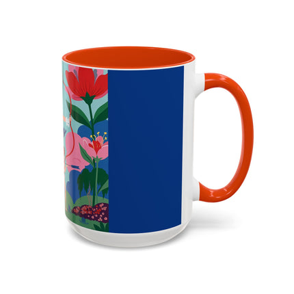 The Lady Of The Scarlet Bow Colorful Mugs – Art Deco Botanical Archer Elegance