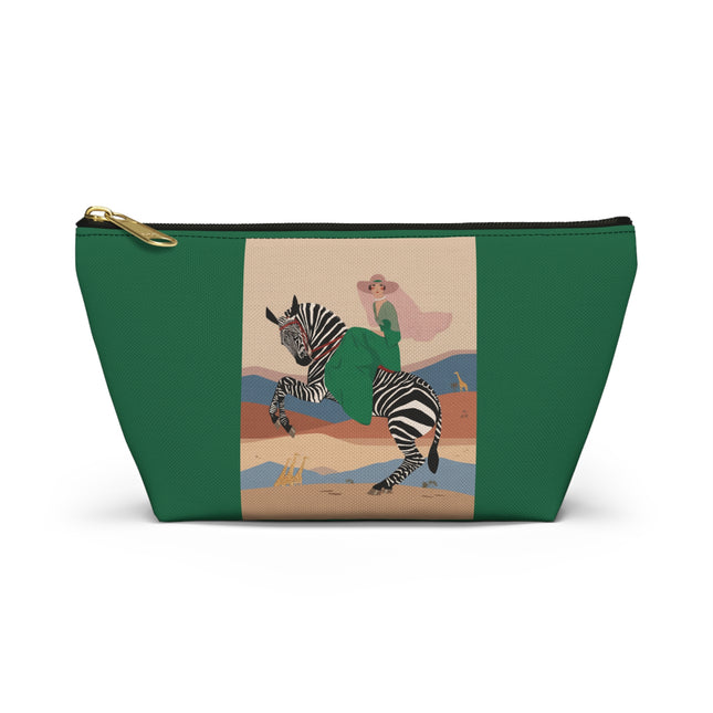 Zebra Rider Cosmetic Bag – Safari Chic & Art Deco Elegance