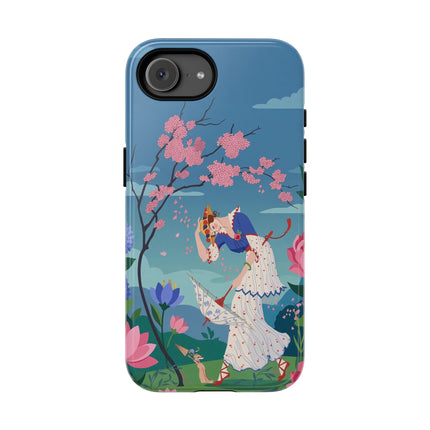 🌸☂️ The Lady Of The Falling Blossoms Phone Case – Art Deco Garden Whimsy