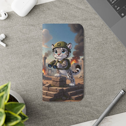 🐆🔭 The Snow Leopard Lookout Flip Case – Adventure, Curiosity & Fearless Style