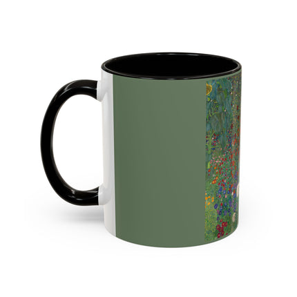 Farm Garden with Sunflowers by Gustav Klimt Colorful Mugs (11oz, 15oz)