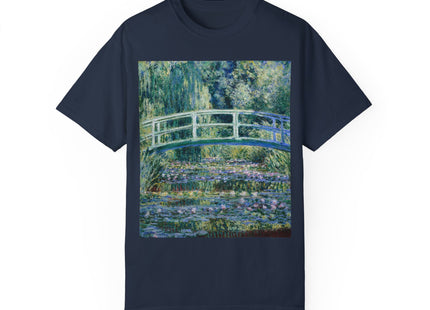 Water Lilies and Japanese Bridge by Claude Monet Unisex Garment-Dyed T-shirt