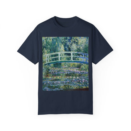 Water Lilies and Japanese Bridge by Claude Monet Unisex Garment-Dyed T-shirt
