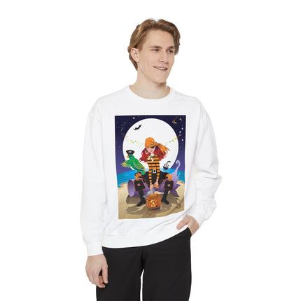 Moonlit Pirate Halloween Unisex Garment-Dyed Sweatshirt