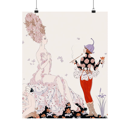 🌸🦋 Mother Nature Matte Vertical Poster – George Barbier Art Deco Floral Fantasy