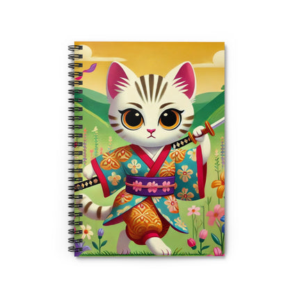 Samurai Kitten Spiral Notebook - Ruled Line