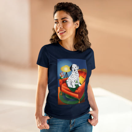 A Dalmatian's Cozy Corner Women's Midweight Cotton Tee