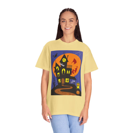 Halloween Night at the Haunted House Unisex Garment-Dyed T-shirt