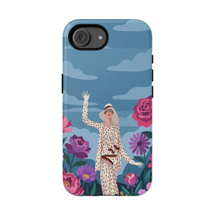 🌺👒 The Grand Flower Promenade Phone Case – Art Deco Fashion Illustration