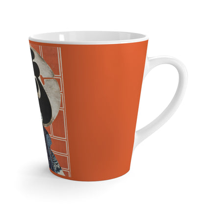 The Actor Bandō Hikosaburō V and the Mo troupe by Tsukioka Yoshitoshi Latte Mug