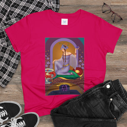 February & Amethyst (from the Gem Series) by Sofia Chiostri Women's Midweight Cotton Tee