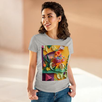 Origami Bicycle Women's Midweight Cotton Tee