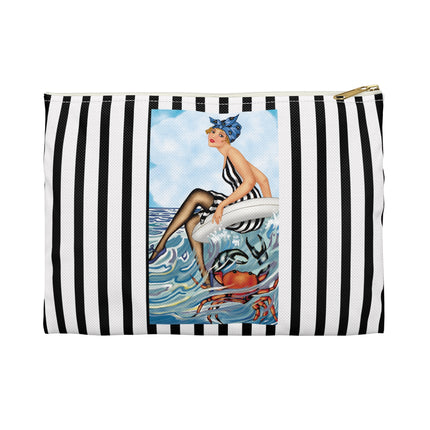 Playful Waves and Fashion Follies Accessory Pouch – Vintage Art Deco Design