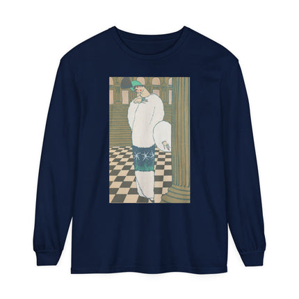 Les Hermines by Georges Lepape Garment-dyed Long Sleeve T-Shirt