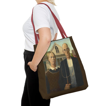 American Gothic by Grant Wood Tote Bag (AOP)