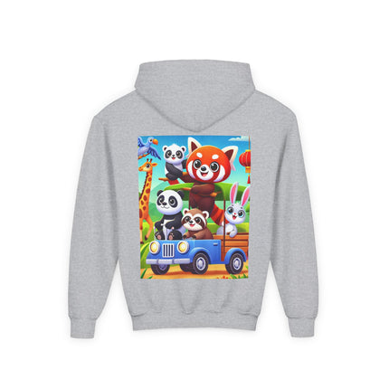 Safari Friends on the Move Youth Hooded Sweatshirt – Adventure, Friendship & Sunny Fun
