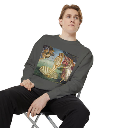 Birth of Venus by Sandro Botticelli Unisex Garment-Dyed Sweatshirt