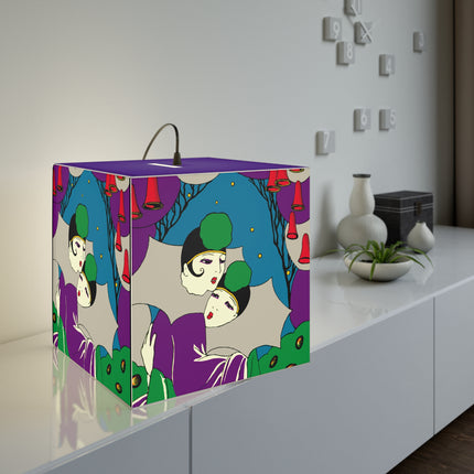 Two Pierrots Light Cube Lamp