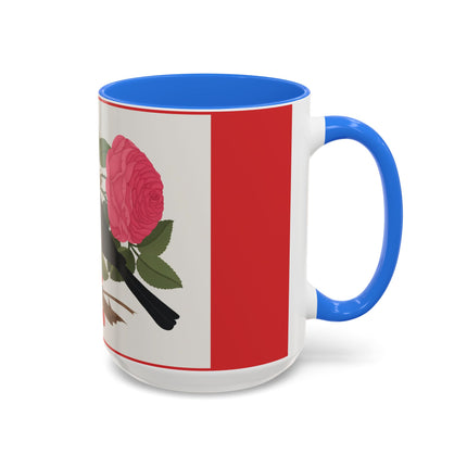 Blackbird & Rose Colorful Mugs – Timeless Elegance & Nature's Harmony