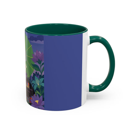 The Lady Of The Moonlit Needlework Colorful Mugs – Art Deco Crafting Elegance