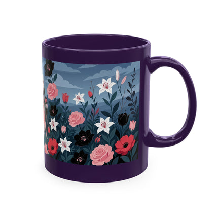 🌹🖤 The Lady Of The Midnight Rose Garden Ceramic Mug – Art Deco Floral Elegance