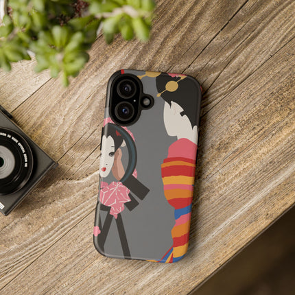 Geisha Mirror Phone Case – Elegant Reflection & Timeless Beauty