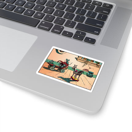 Mischievous Mice on Wheels Kiss-Cut Stickers (4 Sizes)
