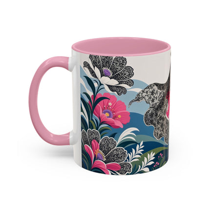 🌸🎀 The Pink Lace Garden Promenade Colorful Mug – Art Deco Fashion Elegance