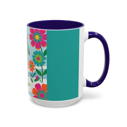🎿🌸 The Winter Flower Adventurer Colorful Mug – Colorful Ski Fantasy