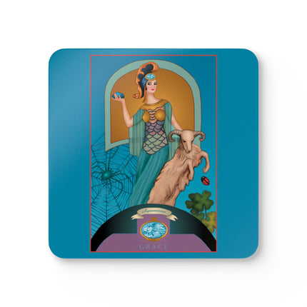 Pisces Zodiac Design – March & Aquamarine by Sofia Chiostri | Corkwood Coaster Set