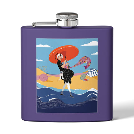 Beachside Promenade Stainless Steel Flask – Chic Summer Stroll & Coastal Glamour