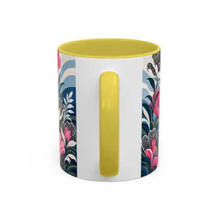 🌸🎀 The Pink Lace Garden Promenade Colorful Mug – Art Deco Fashion Elegance