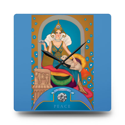 April & Diamond Zodiac Acrylic Wall Clock