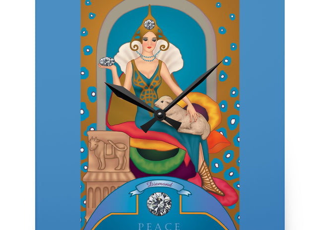 April & Diamond Zodiac Acrylic Wall Clock