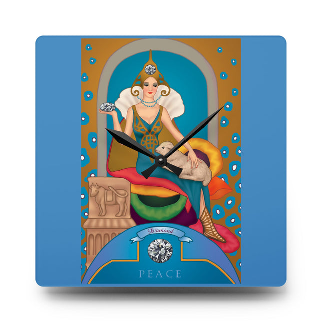 April & Diamond Zodiac Acrylic Wall Clock