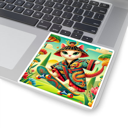 Dragon Dance on Wheels Kiss-Cut Stickers (4 Sizes)