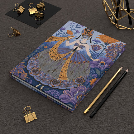 🦚💜 The Lady Of The Peacock Blossom Garden Hardcover Journal – Art Deco Floral Fantasy