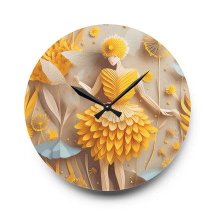 Dandelion Fairy Acrylic Wall Clock, Round and Square