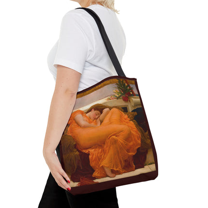 Flaming June by Frederic Leighton Tote Bag (AOP)