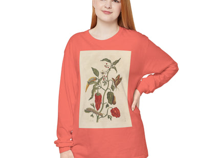 Botanical Pl.15 by Maria Sibylla Merian Garment-dyed Long Sleeve T-Shirt