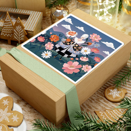 🌸🎀 The Grand Floral Promenade Kiss-Cut Stickers – Art Deco Fashion Fantasy