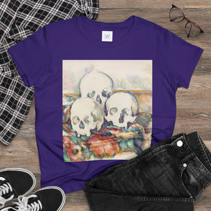 The Three Skulls by Paul Cézanne Women's Midweight Cotton Tee