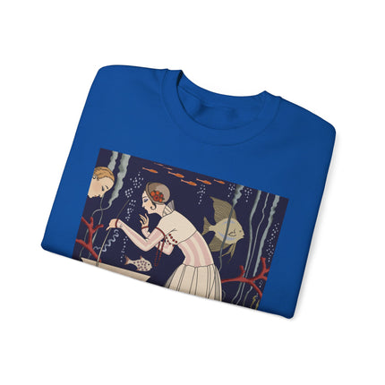 L'Etourdissant Petit Poisson (The Dazzling Little Fish) by George Barbier Heavy Blend™ Crewneck Sweatshirt