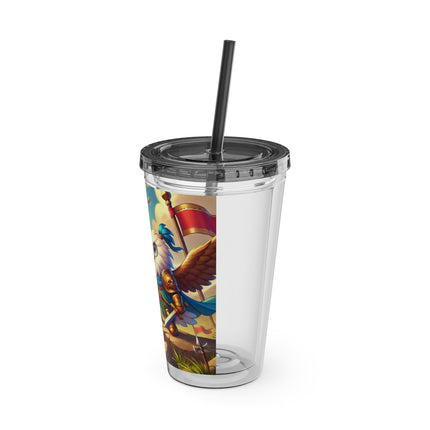 Watchful Guardian Sunsplash Tumbler with Straw, 16oz