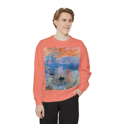 Sunrise by Claude Monet Unisex Garment-Dyed Sweatshirt