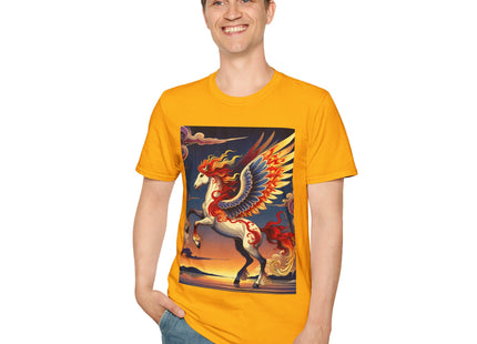 Flame-Winged Horse at Sunset Unisex Softstyle T-Shirt
